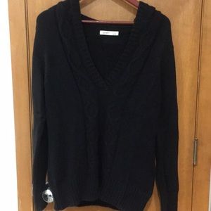 Black hooded sweater
